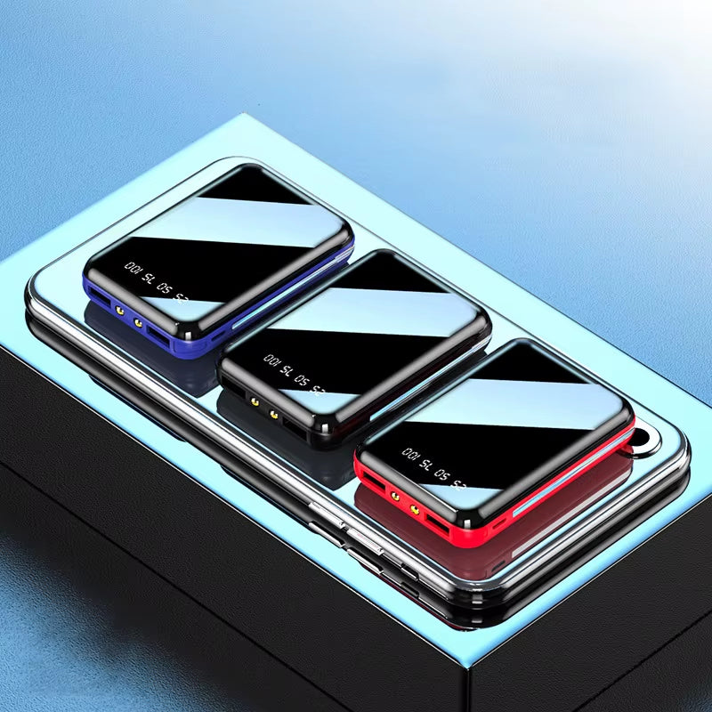 20000Mah Mini Power Bank Portable Charger Mirror Screen LED Digital Powerbank External Battery for Iphone Xiaomi Huawei Samsung