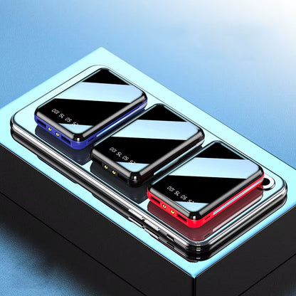 20000Mah Mini Power Bank Portable Charger Mirror Screen LED Digital Powerbank External Battery for Iphone Xiaomi Huawei Samsung